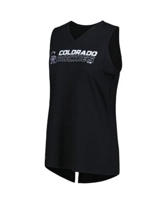 Women's Black Colorado Rockies Paisley Chase V-Neck Tank Top