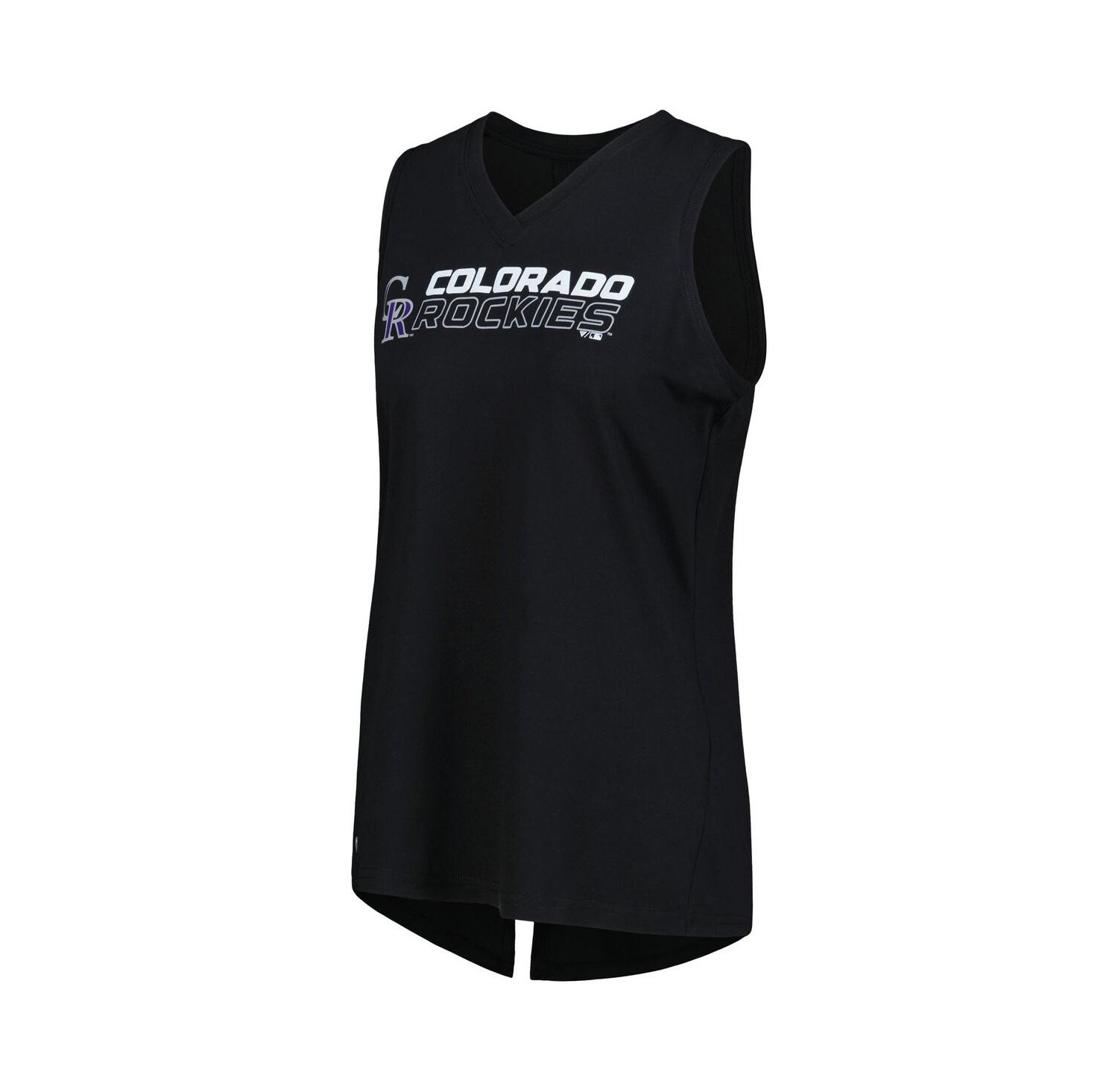 Women's Black Colorado Rockies Paisley Chase V-Neck Tank Top