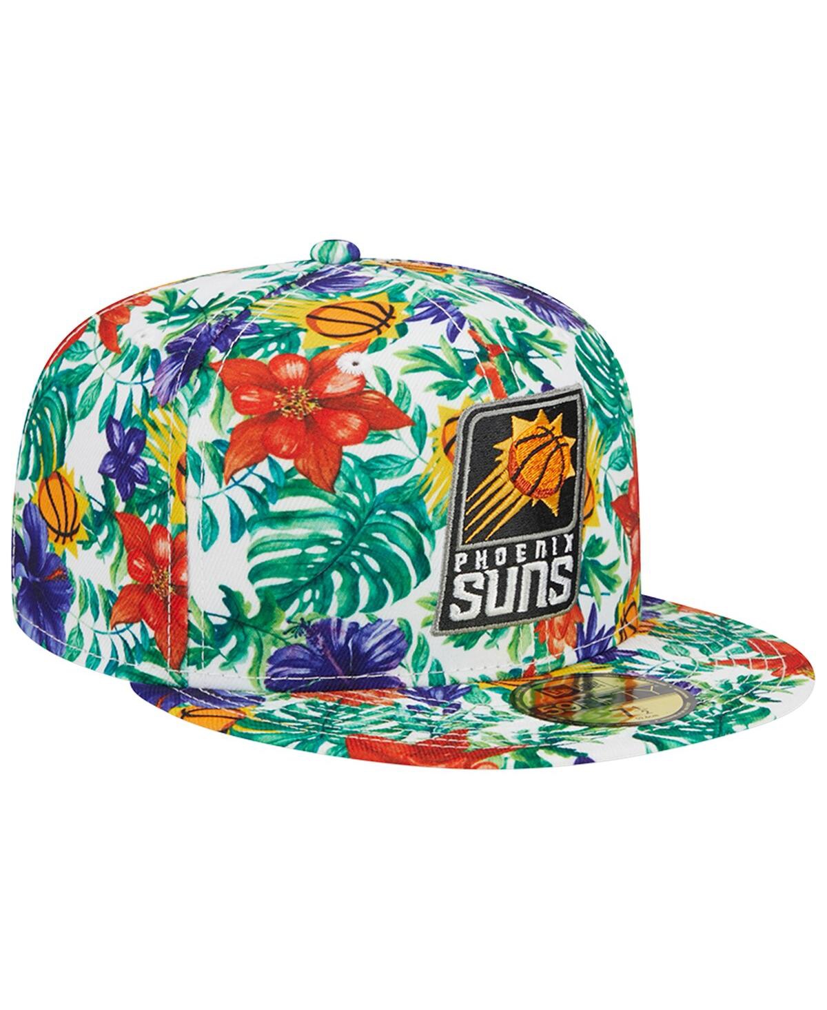 Shop New Era Men's  Phoenix Suns Tropical Hibiscus 59fifty Fitted Hat In White