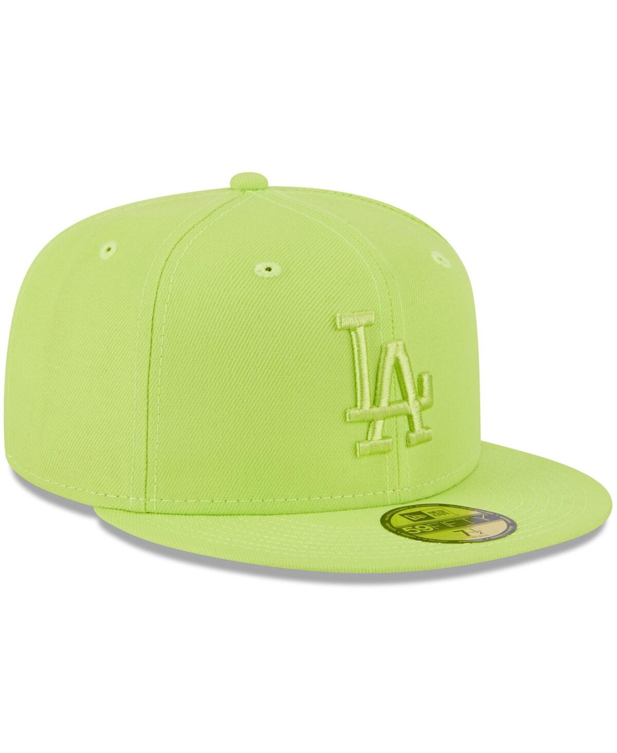 Shop New Era Men's  Neon Green Los Angeles Dodgers 2023 Spring Color Basic 59fifty Fitted Hat
