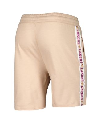 Men's Tan Los Angeles Lakers Team Stripe Shorts