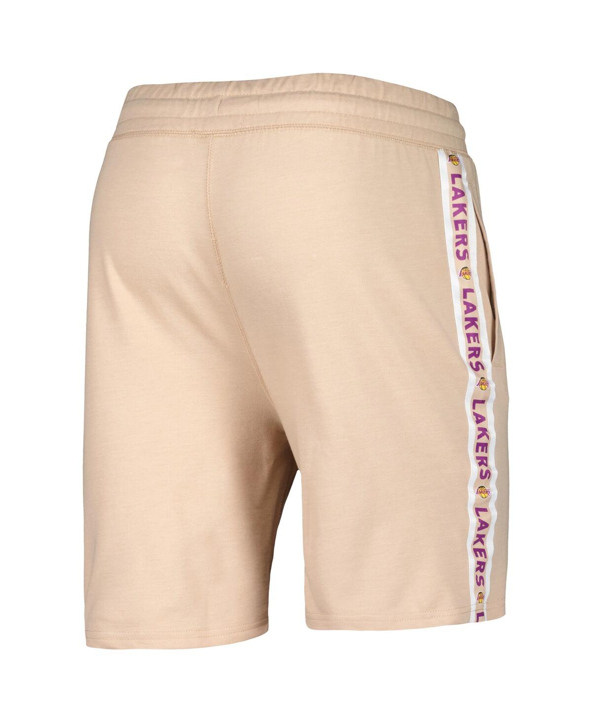 Shop Concepts Sport Men's  Tan Los Angeles Lakers Team Stripe Shorts