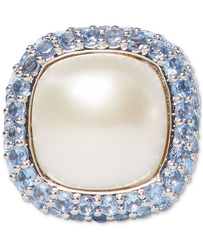 kate spade new york SilverTone Color Pavé & Imitation Pearl Stud