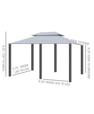 10'x13' Outdoor Canopy 2-Tier Top Gazebo BBQ Party Tent,