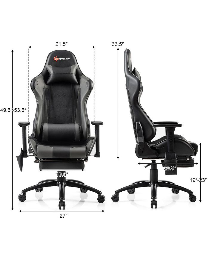 Costway Massage Gaming Chair Adjustable Reclining Racing Chair & Reviews Furniture Macy's