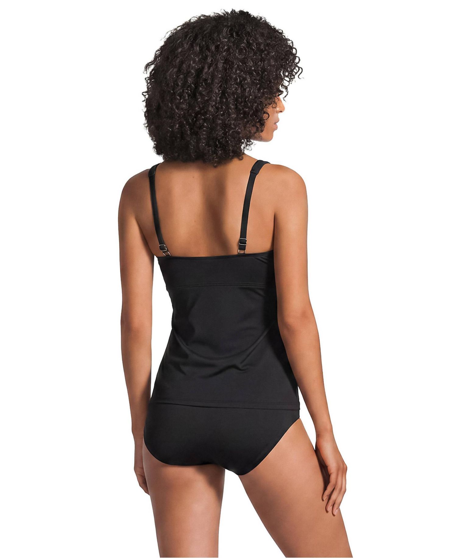 Women's Tummy Control V-Neck Wrap Underwire Tankini Swimsuit Top