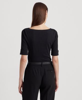 Petite Stretch Boatneck Top