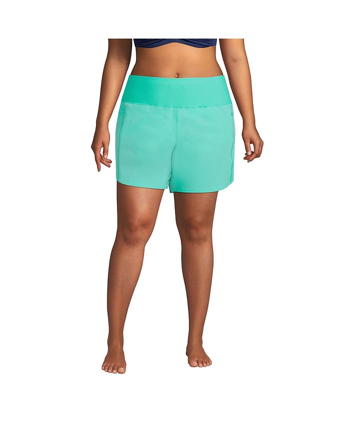 Lands' End Women's Plus Size 5" Sustainable Elastic Waist Board Shorts