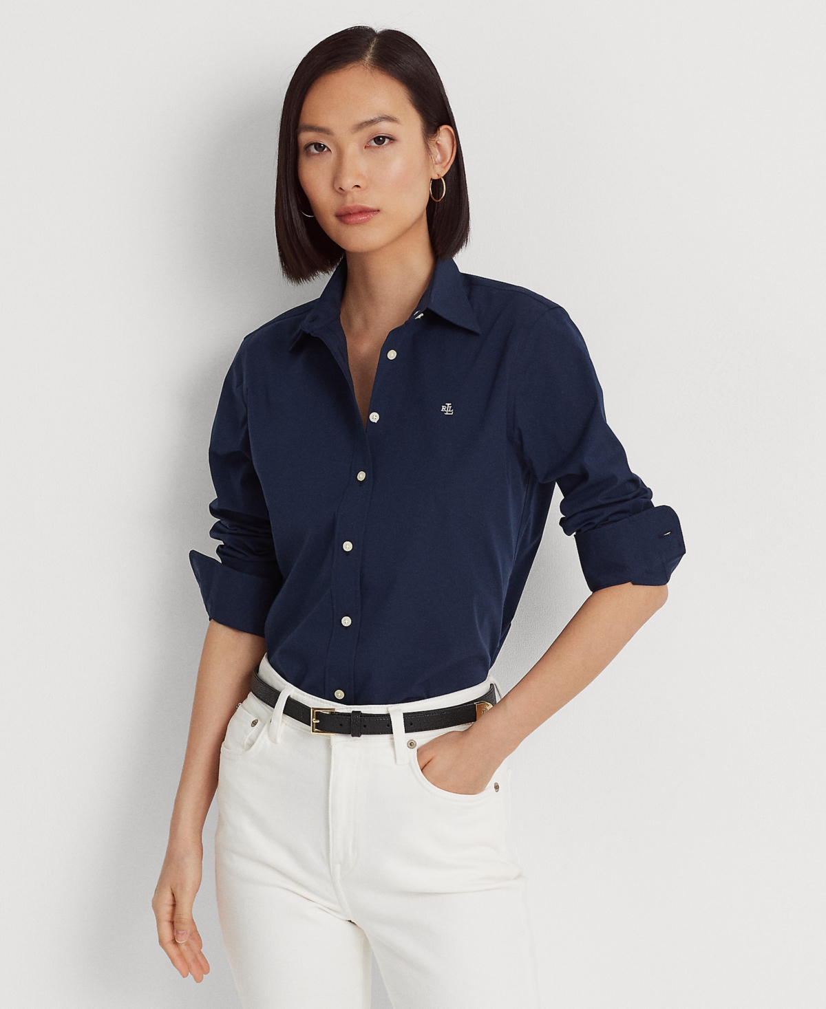 Lauren Ralph Lauren Non-iron Straight-fit Shirt, Regular & Petite In Lauren Navy