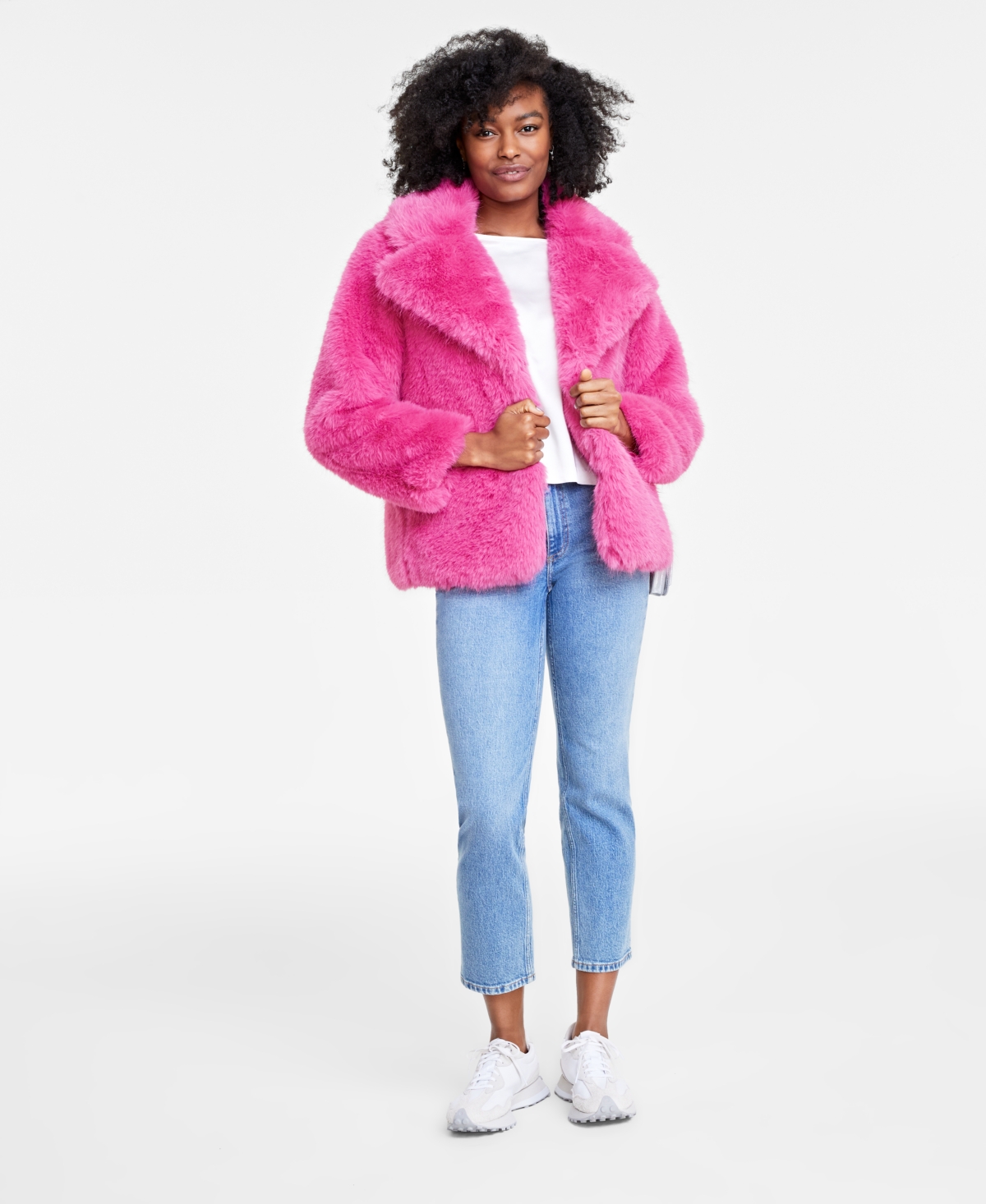 On 34th Women's Faux-fur Jacket, Created For Macy's In Azalea Pink