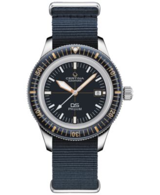 Men's Swiss Automatic DS PH200M Blue Synthetic Strap Watch 43mm