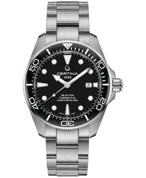 Мужские часы Certina Swiss Autometic DS Action Diver Stainless Steel Bracelet Watch 43mm