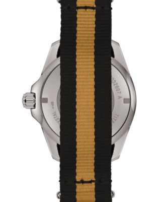 Men's Swis Automatic DS Action Black & Orange Synthetic Strap Watch 43mm