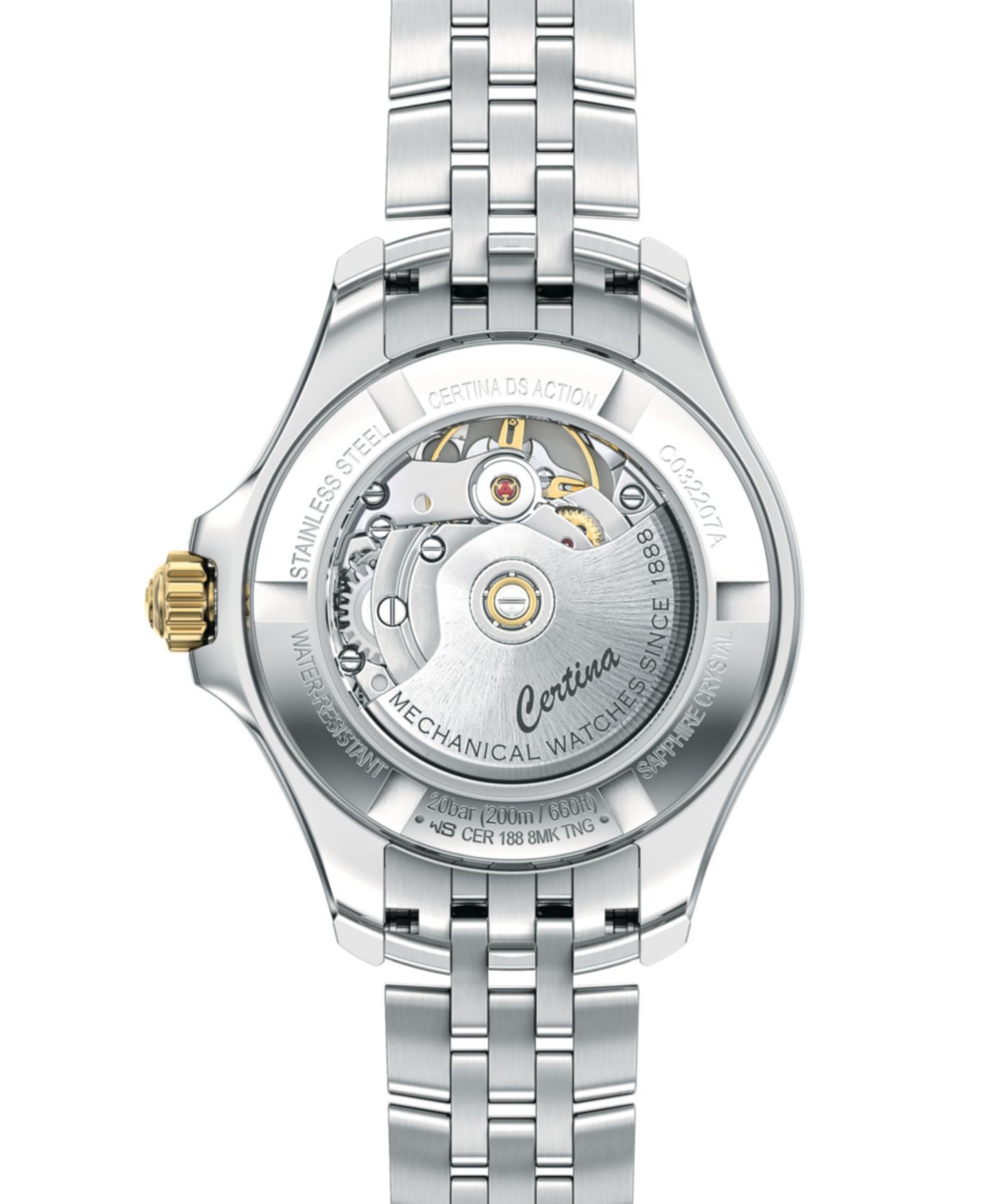 Женские часы Certina Swiss Automatic DS Action Diamond Accent Two-Tone Stainless Steel Bracelet Watch 35mm — фото 2