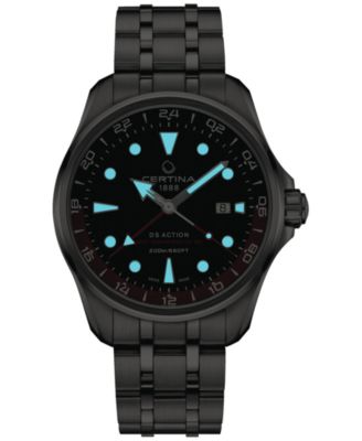 Men's Swiss Automatic DS Action GMT Stainless Steel Bracelet Watch 43mm