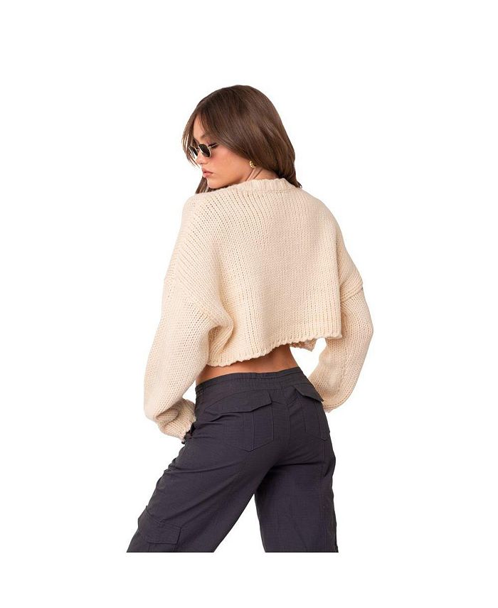 Edikted Women's Crop Sweater With Star Macy's