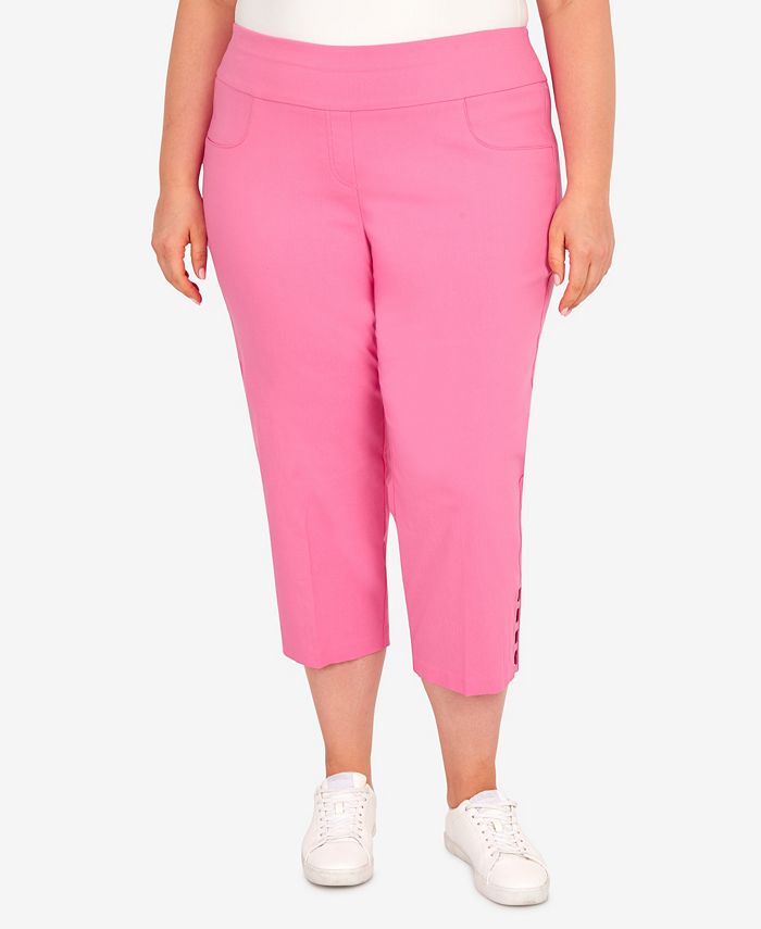 HEARTS OF PALM Plus Size Blue Bouquet Solid Capri Pants Macy's