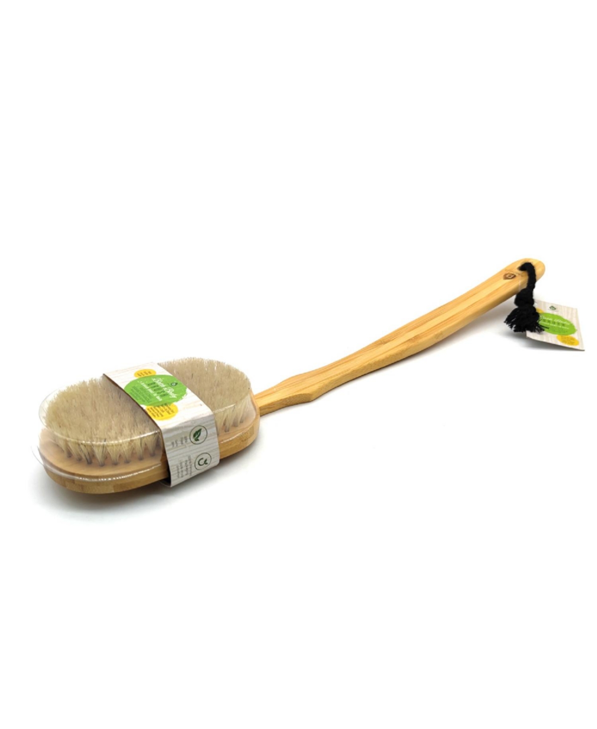 PURSONIC 100% NATURAL BATH BODY BRUSH WITH LONG BAMBOO HANDLE