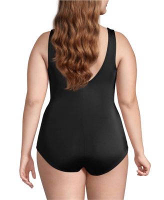 Women's Plus size Tugless Low Leg One Piece Swimsuit