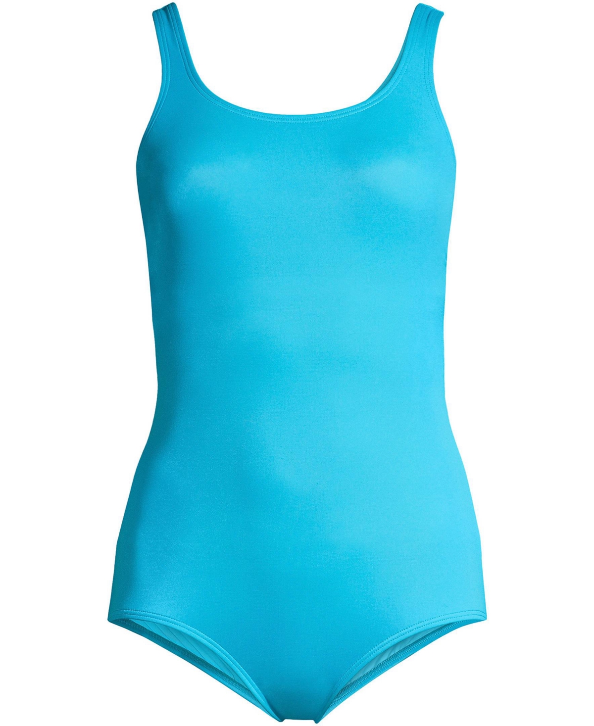 Lands' End Plus Size Scoop Neck Soft Cup Tugless Sporty One Piece Swimsuit