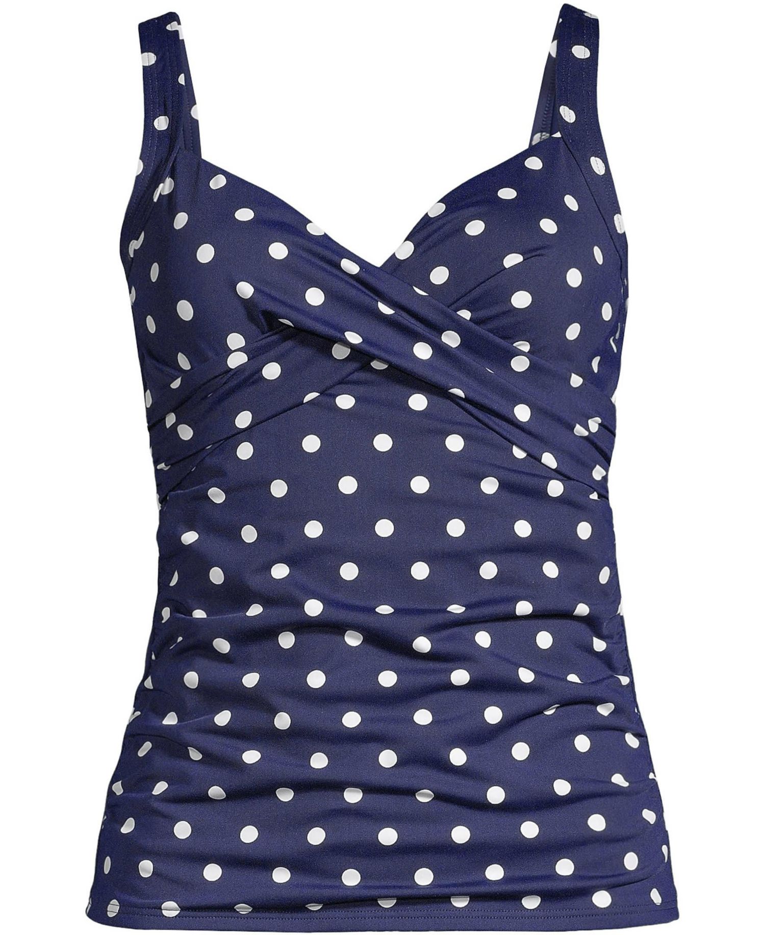 Women's Tummy Control V-Neck Underwire Tankini Swimsuit Top Adjustable Straps