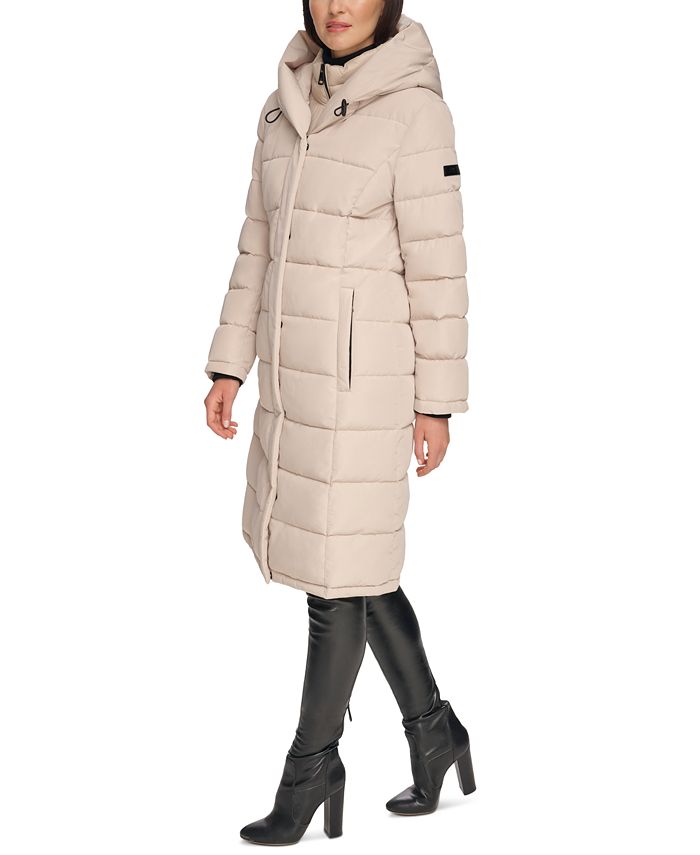 DKNY Women's Bibbed Hooded Puffer Coat - Macy's