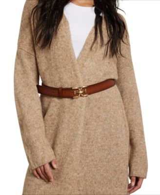 Women's Brass-Tone Double-E Plaque Buckle Casual Belt