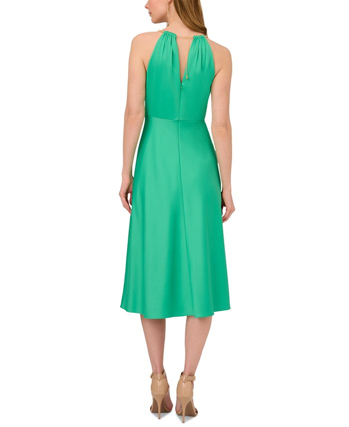 Adrianna Papell Women's Pebble Satin Halter Dress - Macy's