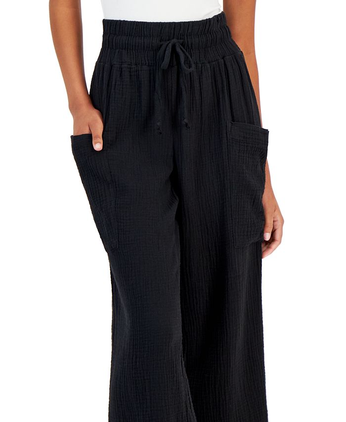 Indigo Rein Juniors' Cotton Gauze WideLeg PullOn Pants Macy's