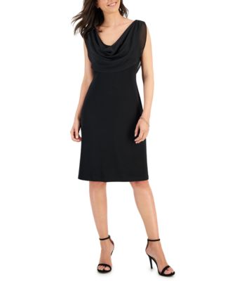 Connected - Women's Cowlneck Sleeveless A-Line Dress