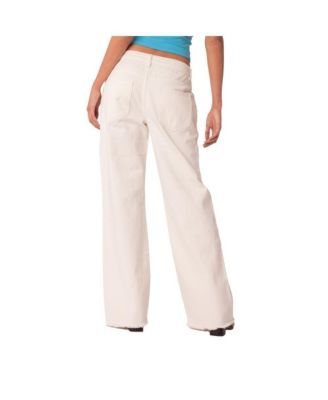 Women's Raw Hem Low Rise Straight Denim Jeans