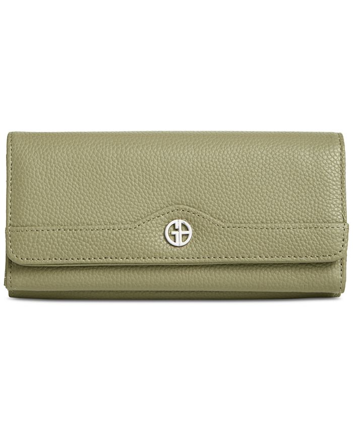 Giani Bernini Pebble Leather Receipt Wallet, Created For Macy's in Green