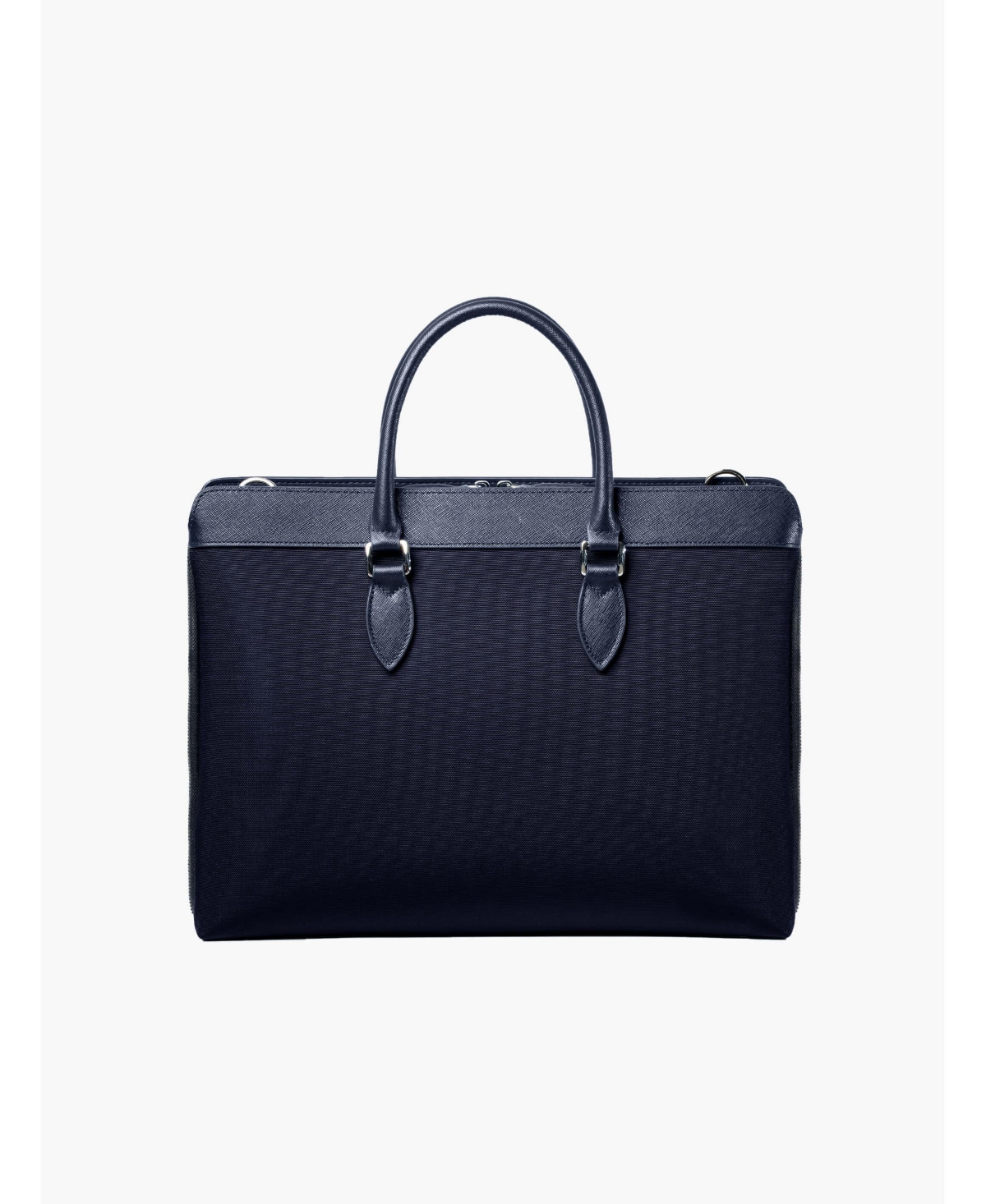 Shop Maverick & Co. Men's Alpha Leather Trimmed Briefcase In Navy