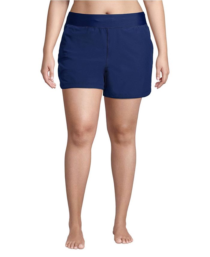 Lands' End Women's Plus Size 5" Quick Dry Elastic Waist Board Shorts