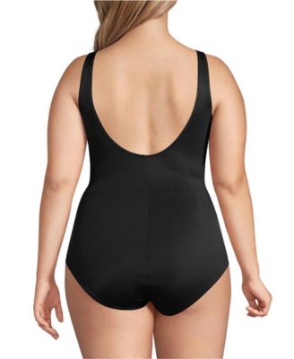 Plus Size DDD-Cup SlenderSuit Wrap One Piece Swimsuit