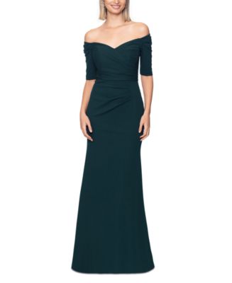 Betsy & Adam Women's Off-The-Shoulder Elbow-Sleeve Gown - Macy's