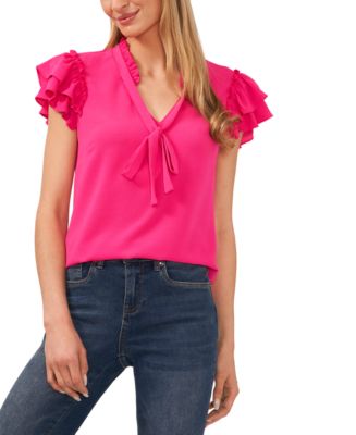 Lacey Ruffled Short Sleeve PLUS Blouse