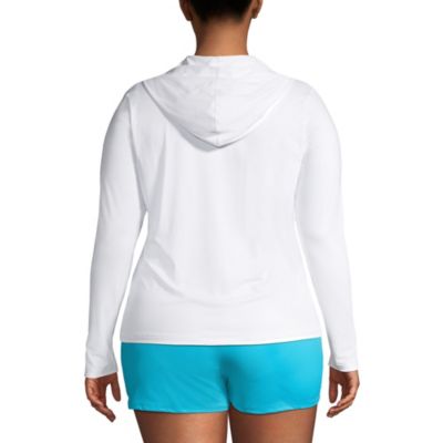 Plus Size SunShade UPF 50 Long Sleeve Hooded Full Zip Rash Guard