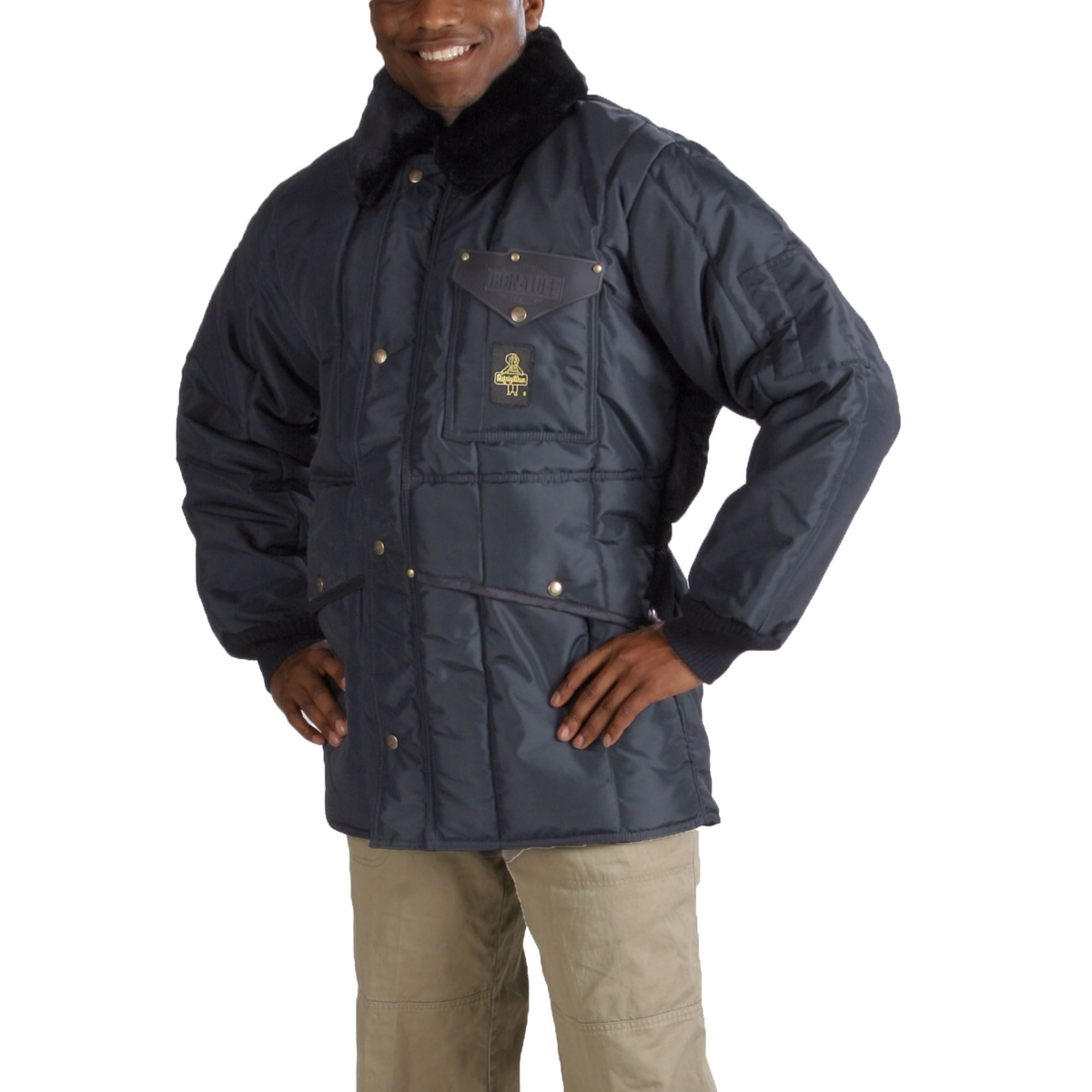 Big & Tall Iron-Tuff Jackoat Insulated Workwear Jacket with Fleece Collar - Navy