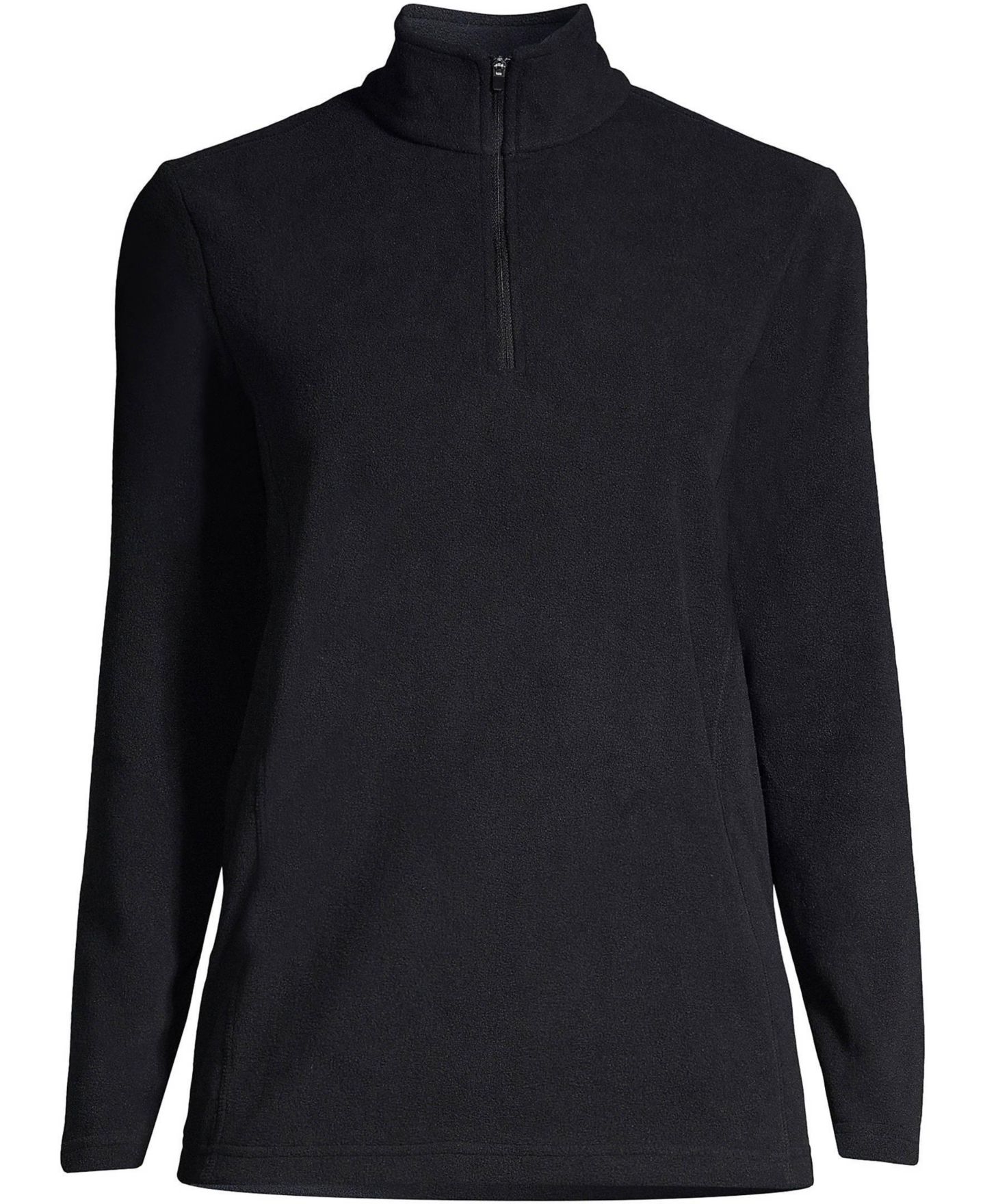 Женский свитер Lands' End Plus Size Anyweather Fleece Quarter Zip Pullover, цвет: Чёрный — фото 2