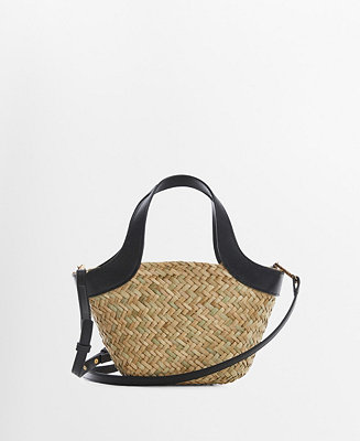 MANGO Women's Double Strap Basket Handbag - Macy's