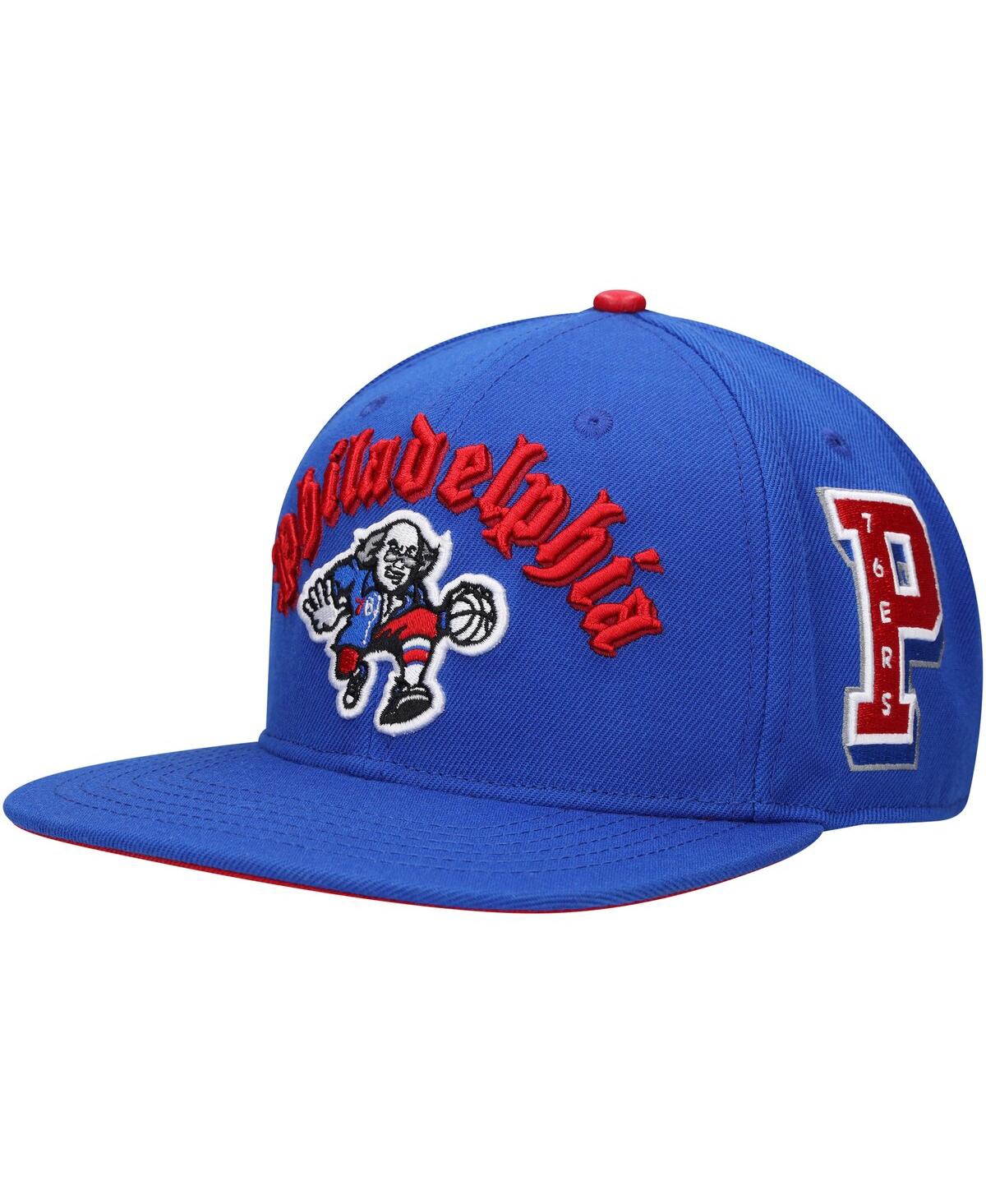 Pro Standard Men's  Royal Philadelphia 76ers Old English Snapback Hat