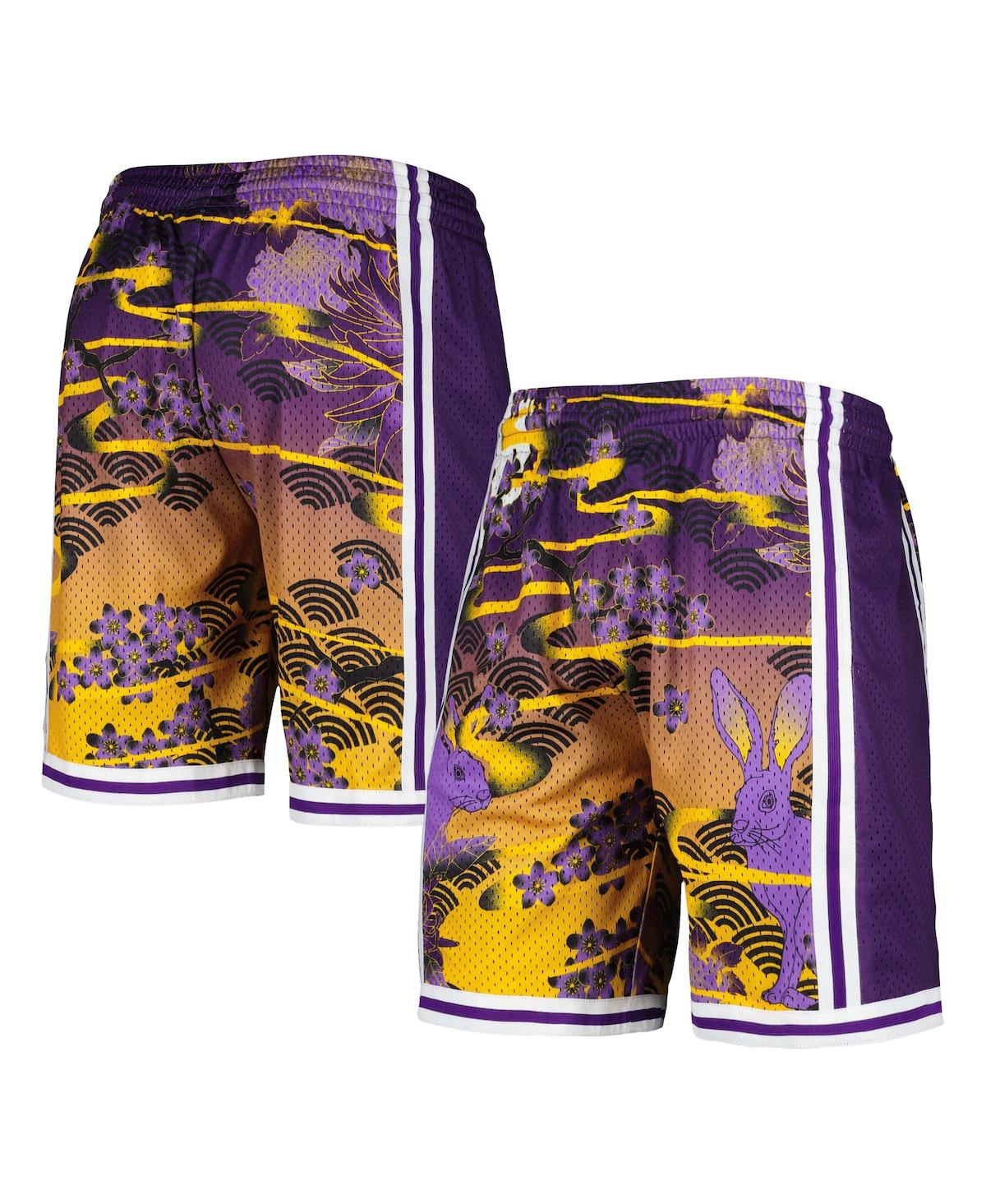 Shop Mitchell & Ness Men's  Purple Los Angeles Lakers Lunar New Year Swingman Shorts