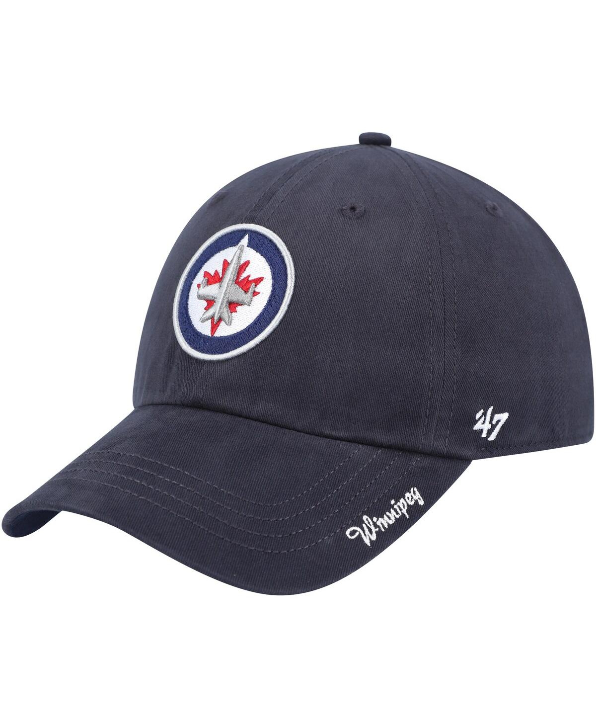 Women's '47 BrandWinnipeg Jets Team Miata Clean Up Adjustable Hat - Navy