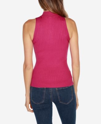 Black Label Women's Sleeveless Quarter-Zip Sweater