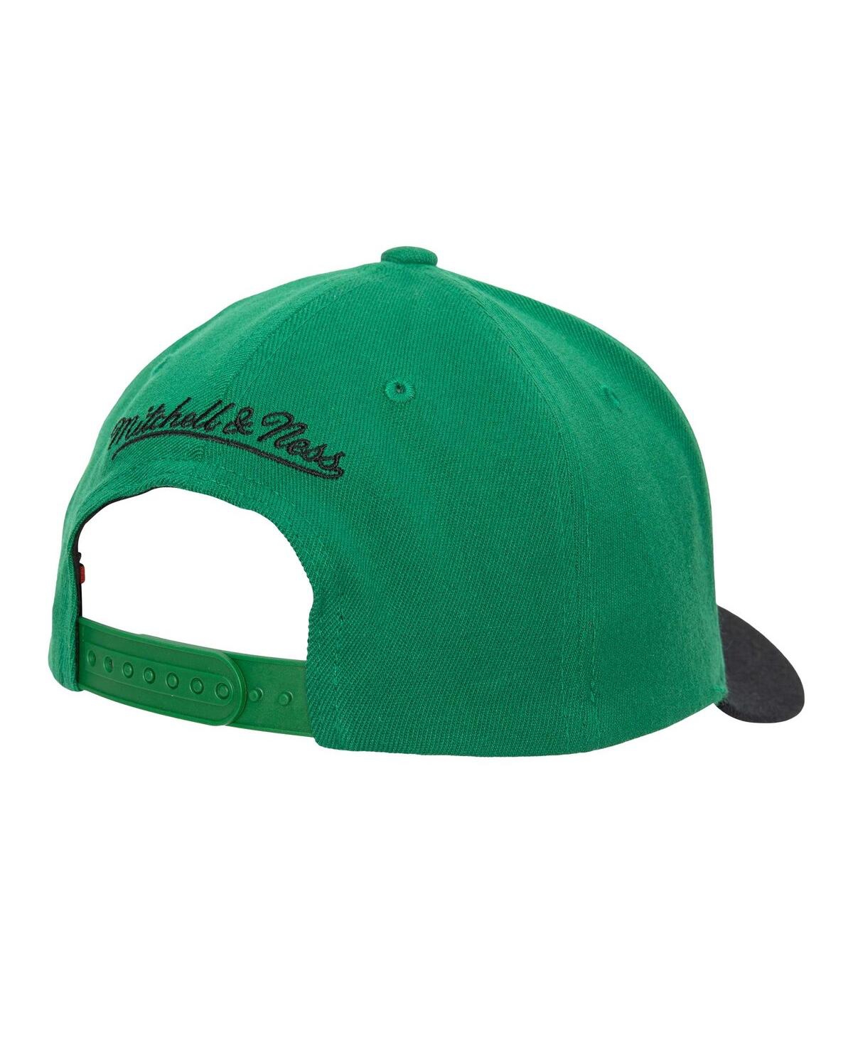 Mitchell & Ness Men's  Kelly Green, Black Boston Celtics Mvp Team Two-tone 2.0 Stretch-snapback Hat In Kelly Green,black