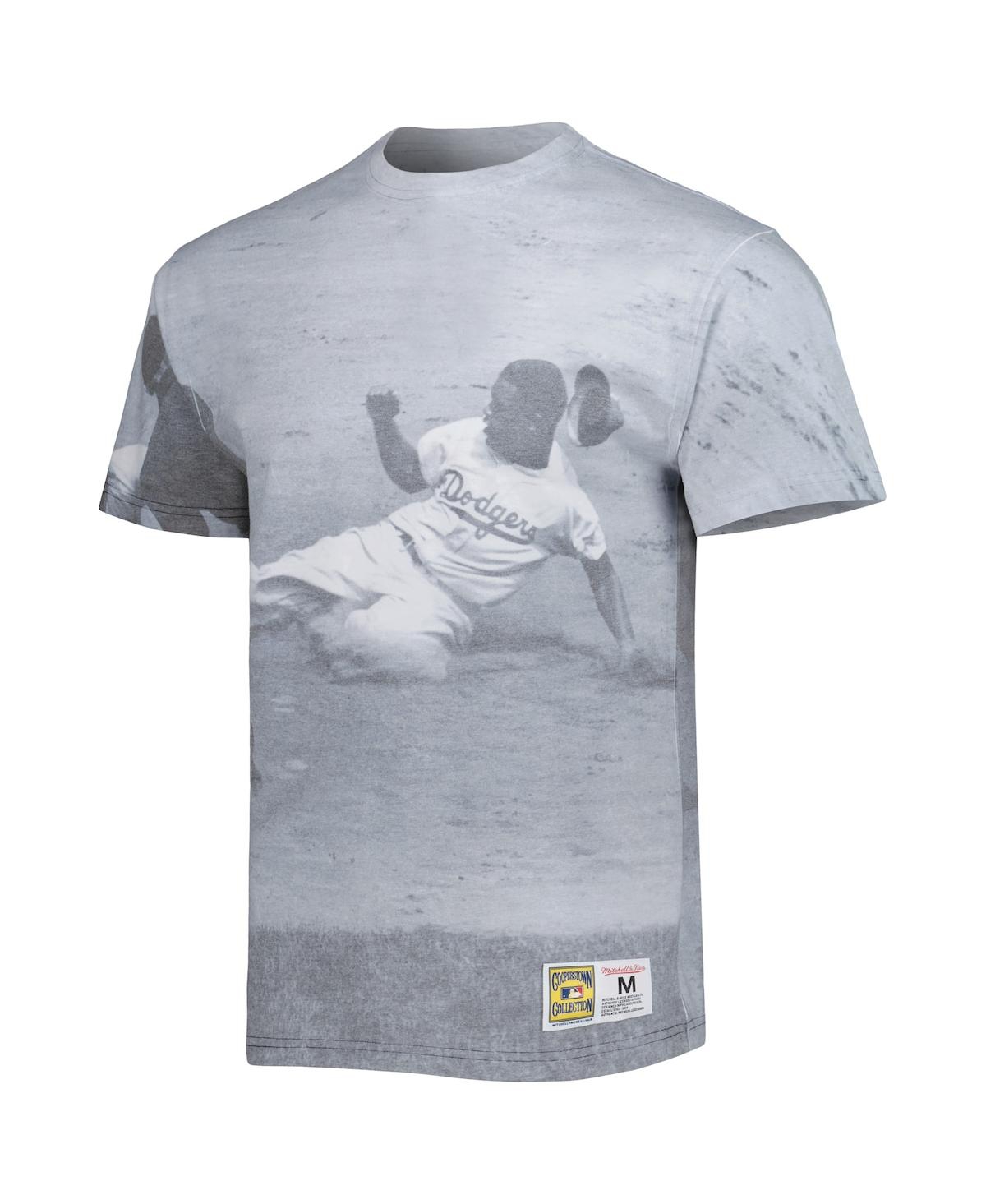 Shop Mitchell & Ness Men's  Jackie Robinson Brooklyn Dodgers Cooperstown Collection Highlight Player T-shi In White