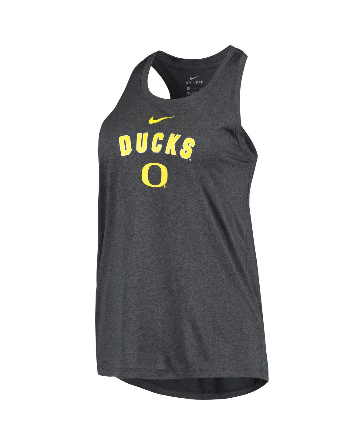 Shop Nike Women's  Anthracite Oregon Ducks Arch And Logo Classic Performance Tank Top
