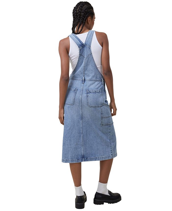 COTTON ON Women's Denim Pinafore Midi Dress Macy's
