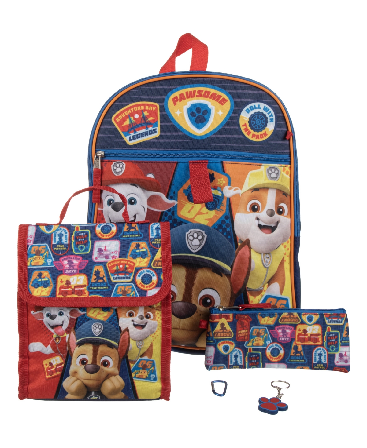 Paw Patrol 5 Piece Backpack Set In Blue